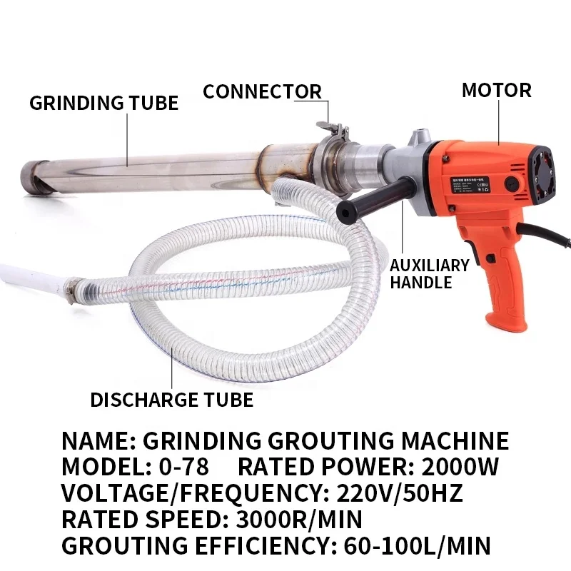 GOODTAN 2000W Cement Filling Gun Portable Electric Cement  Door Joint Mortar Pouring Window Grouting Machine