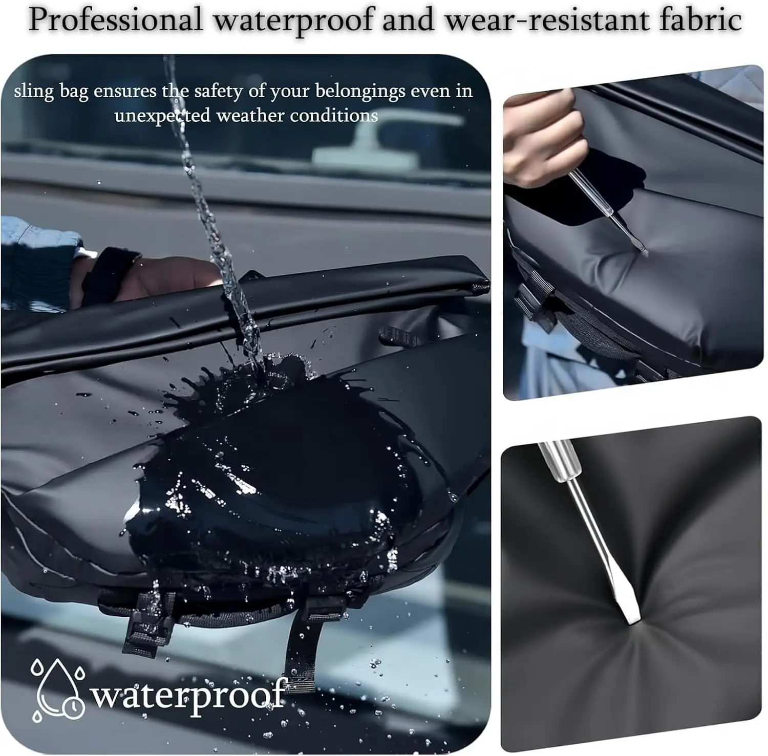 حقائب كروس كبيرة مضادة للسرقة للرجال متعددة الوظائف حقيبة كتف على الصدر للسفر وركوب الدراجات وحقيبة نهارية كاجوال للعمل #5