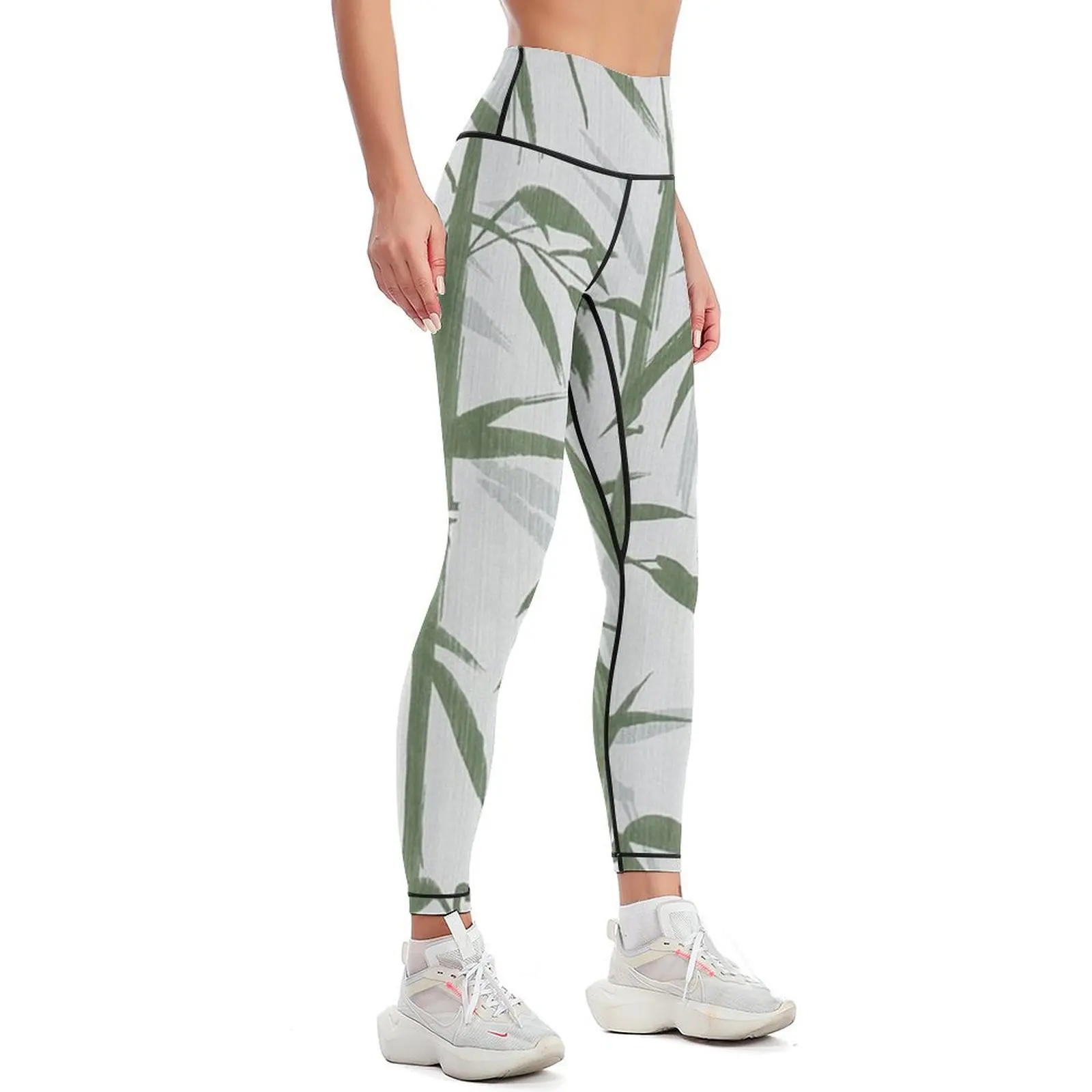 Bamboo Texture Pattern Leggings sports for push up sports woman gym Jogger pants sport set Womens Leggings