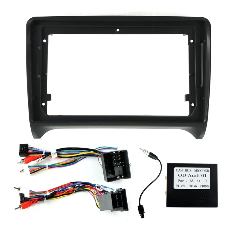 Car Radio Fascia Frame For Audi TT MK2 8J 2006 2007 2008 2009-2012 Optional Cable CAN Dash Fitting Panel Kit For 9inch radio