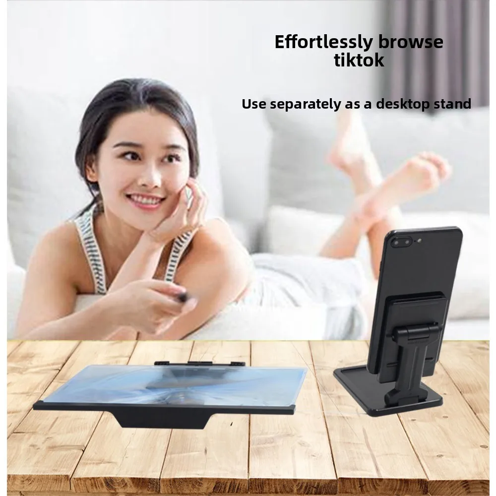 عدسة مكبرة لشاشة الهاتف مقاس 12 بوصة مع فلتر الضوء الأزرق لحماية العين عالية الدقة لحامل كسول لسطح المكتب بجانب السرير