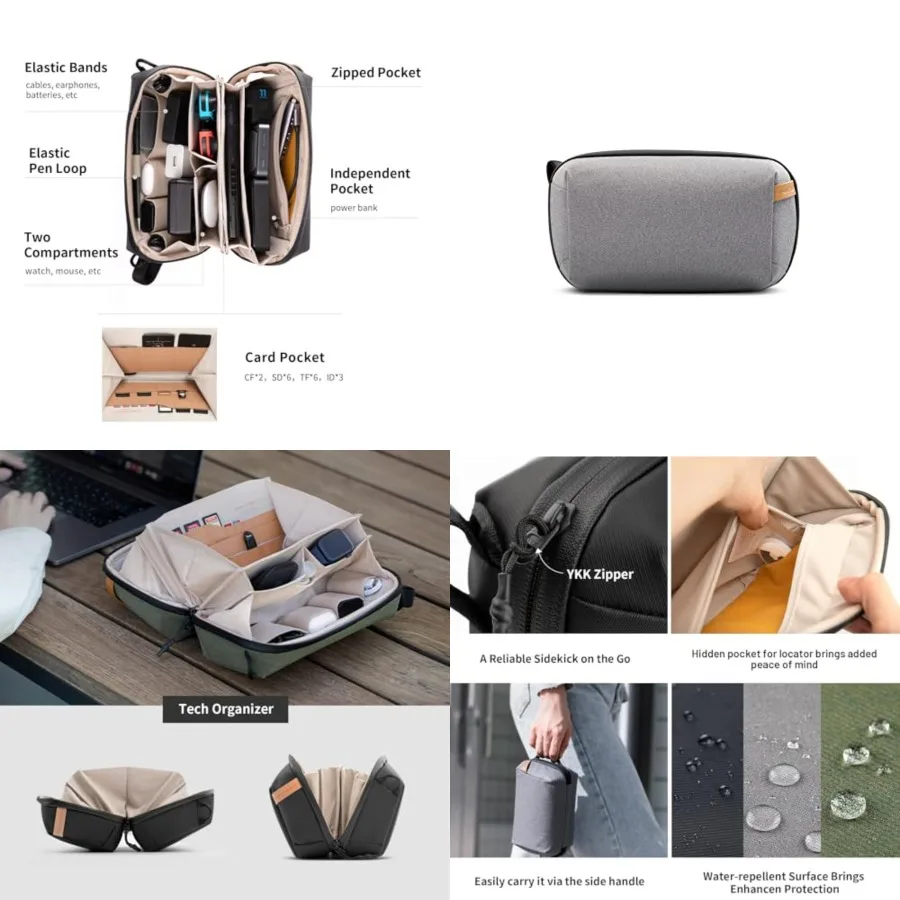 

PGYTECH Travel Tech Organizer, Waterproof Tech Bag, Electronics Accessories Organizer Travel Carrying Case, Cable Organizer Bag