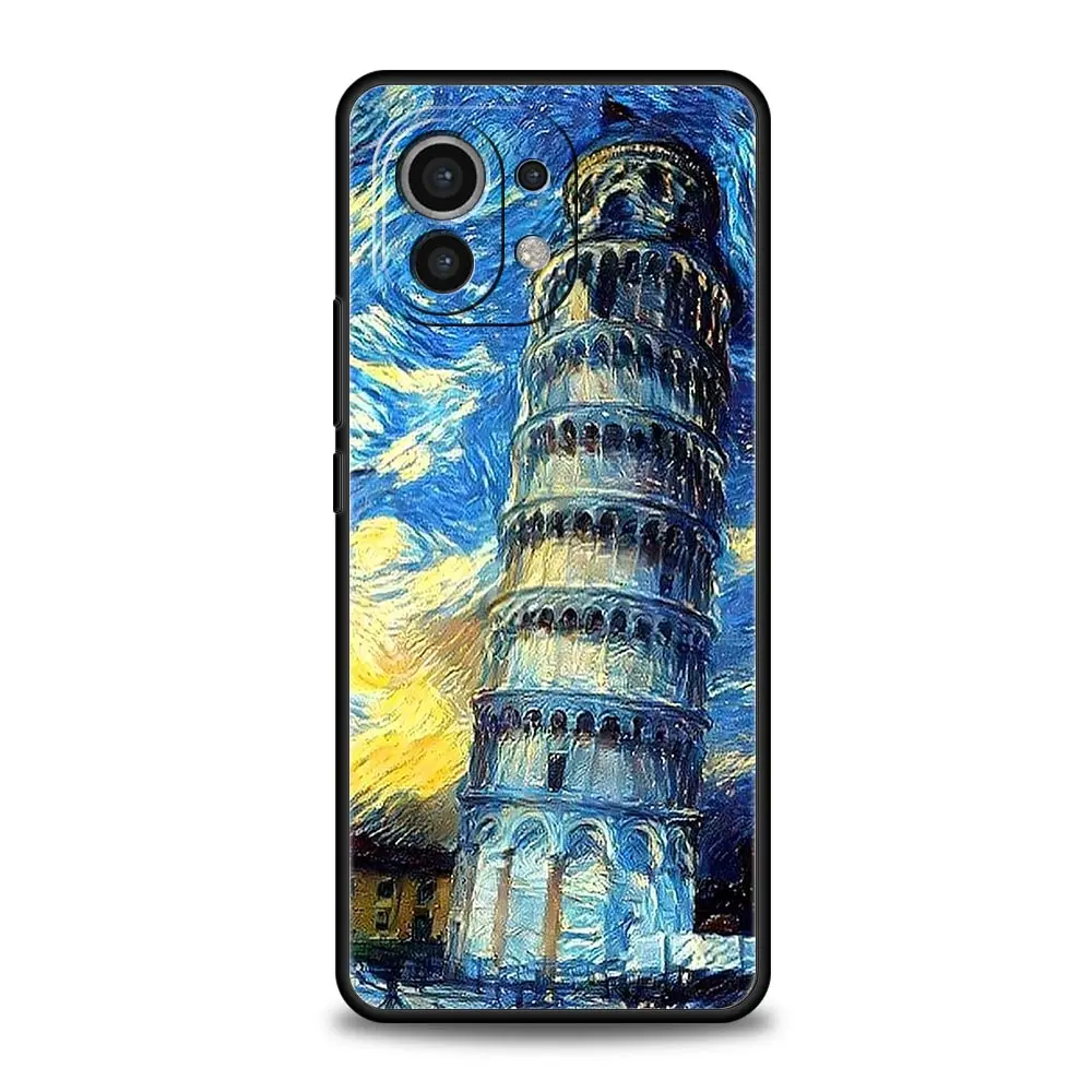 Phone Case For Xiaomi Mi 14 13 12 11 Lite 13T 12T 11x 11T 10T Pro 9T Note 10 Lite Soft Silicone Cover Starry night van gogh