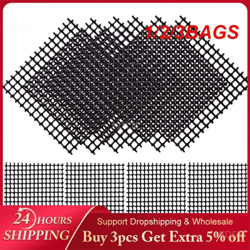 1/2/3BAGS Square Recycling Approximately 60 Grams/pack Flower Pot Mat Flower Pot Mesh Pad Strong Breathability Black