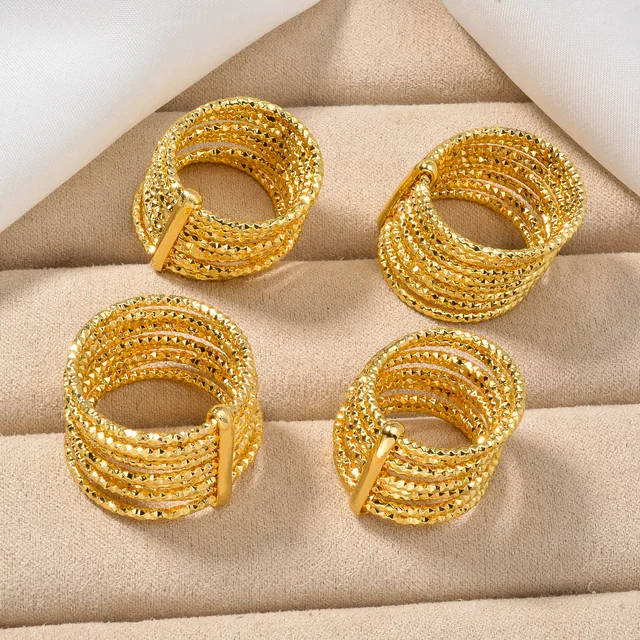 1PC Gorąco sprzedający się damski pierścionek Błyszcząca wielowarstwowa okrągła linia Odpowiednia do noszenia biżuterii Prezenty Imprezy Bankiety