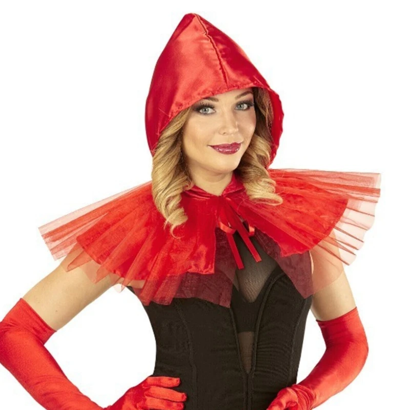 Phụ Nữ Xù Cổ Halloween Trang Phục Hóa Trang Chú Hề Cổ Có Nón Lớp Cổ Trang Trí Cổ Cho Cosplay