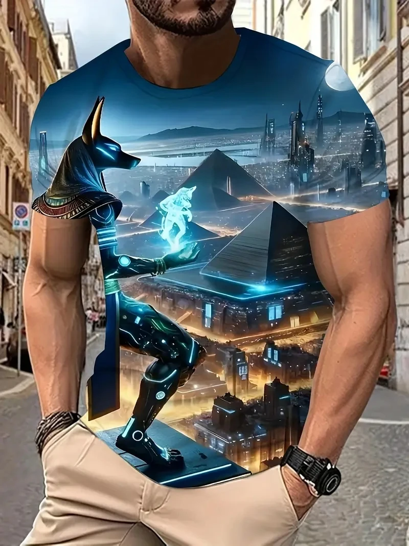 

Men's Plus Size 3D Novel Printed Short Sleeved T-shirt,loose and Casual,soft,comfortable and Breathable, Suitable Outdoor Sports