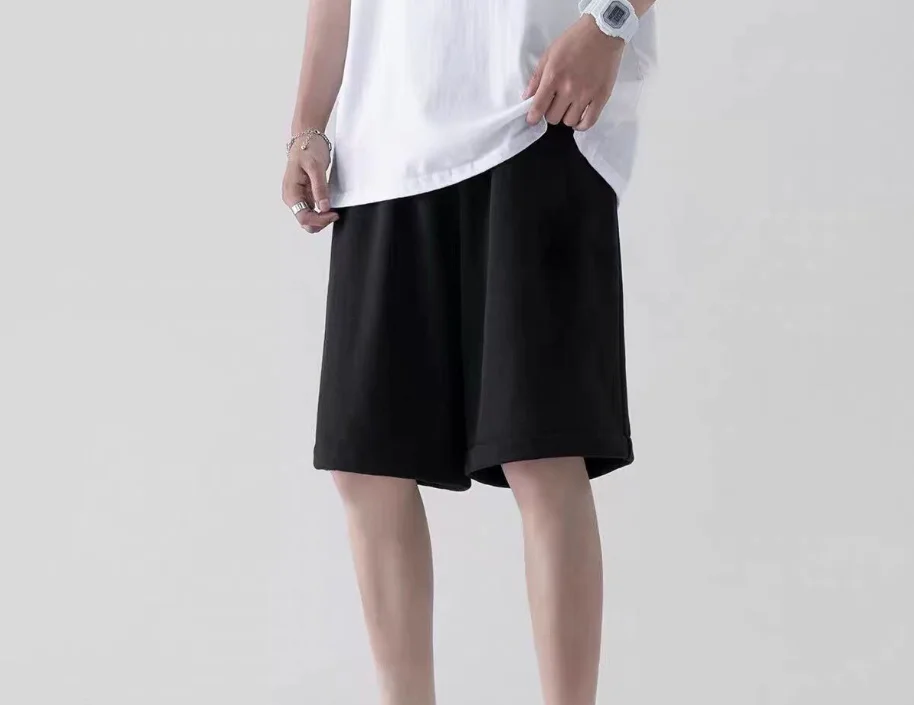 

Sports Shorts for Men in Summer Thin, Trendy Solid Color Versatile, Casual Pants, Loose Straight Leg Cropped Pants for Outerwear