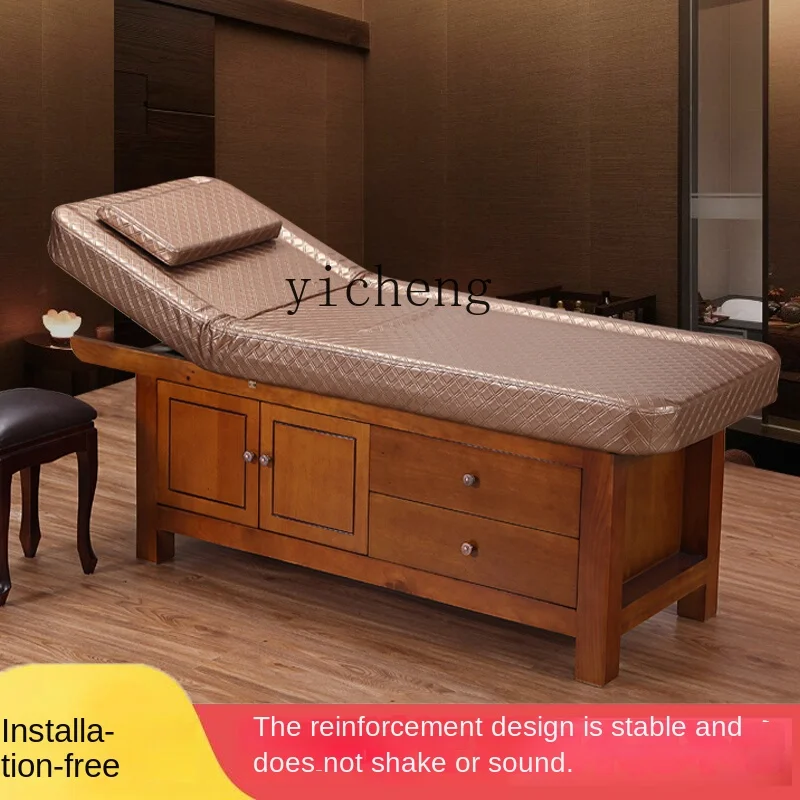 Solid Wood Facial Bed Ear Cleaning Massage Massage Bed Household Physiotherapy Bed Folding Beauty Salon Dedicated