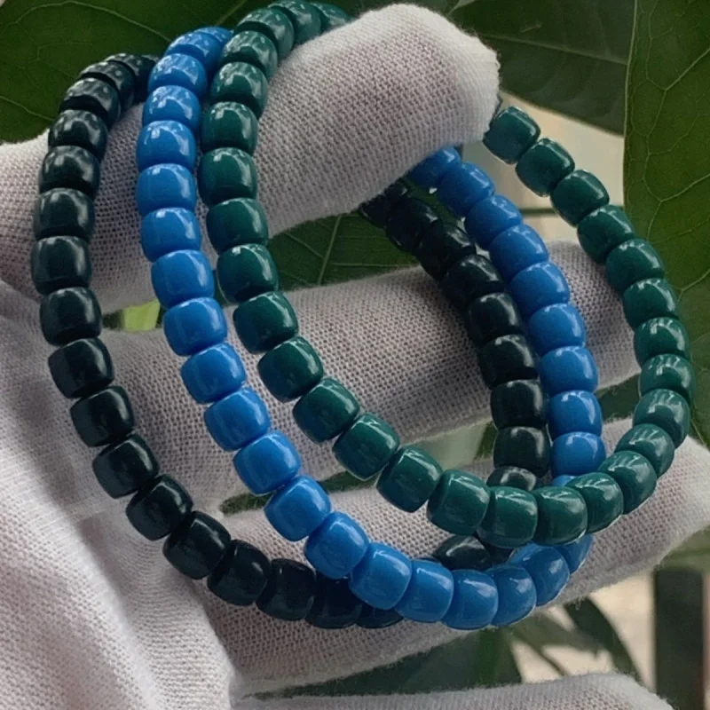 Shiyan Natural High Porcelain Old Style Turquoise 108 Buddha Beads Hubei Bracelet Necklace Single Circle