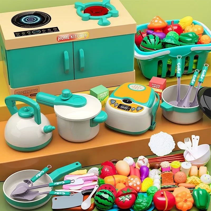 Children's Kitchen Toy Set Boys and Girls Play Home Cooking Simulation Kitchen Stove Baby Birthday Gift Pretend Play Cooking Toy