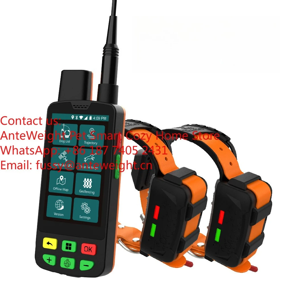 Smart Dog GPS Tracker Collar 4G VHF 15KM Long Range Waterproof IP68 Android Geofencing Management