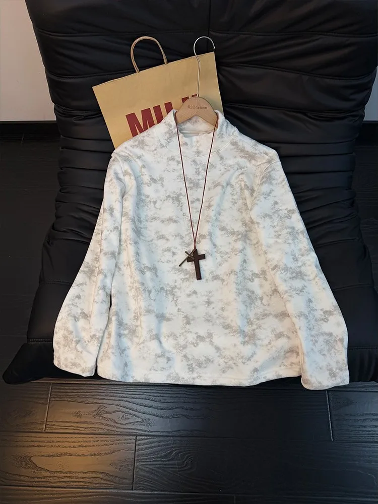 

Мужская теплая толстовка American Style с начесом и высоким воротником, осенне-зимняя, с длинным рукавом, для ношения под одеждой