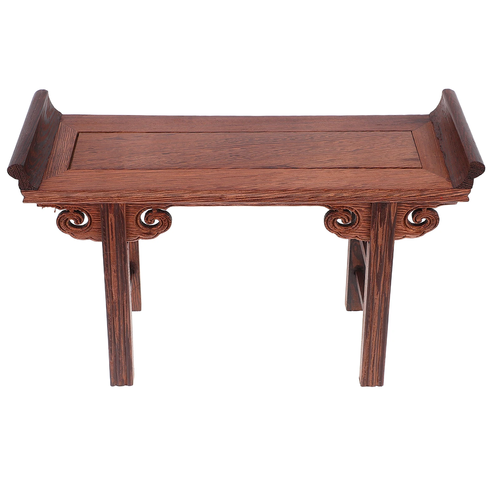 

Red Wood Offering Table Altar Shelf Light Brown Rectangular Stand Decorative Wooden Base Jade Small Altar Table Solid