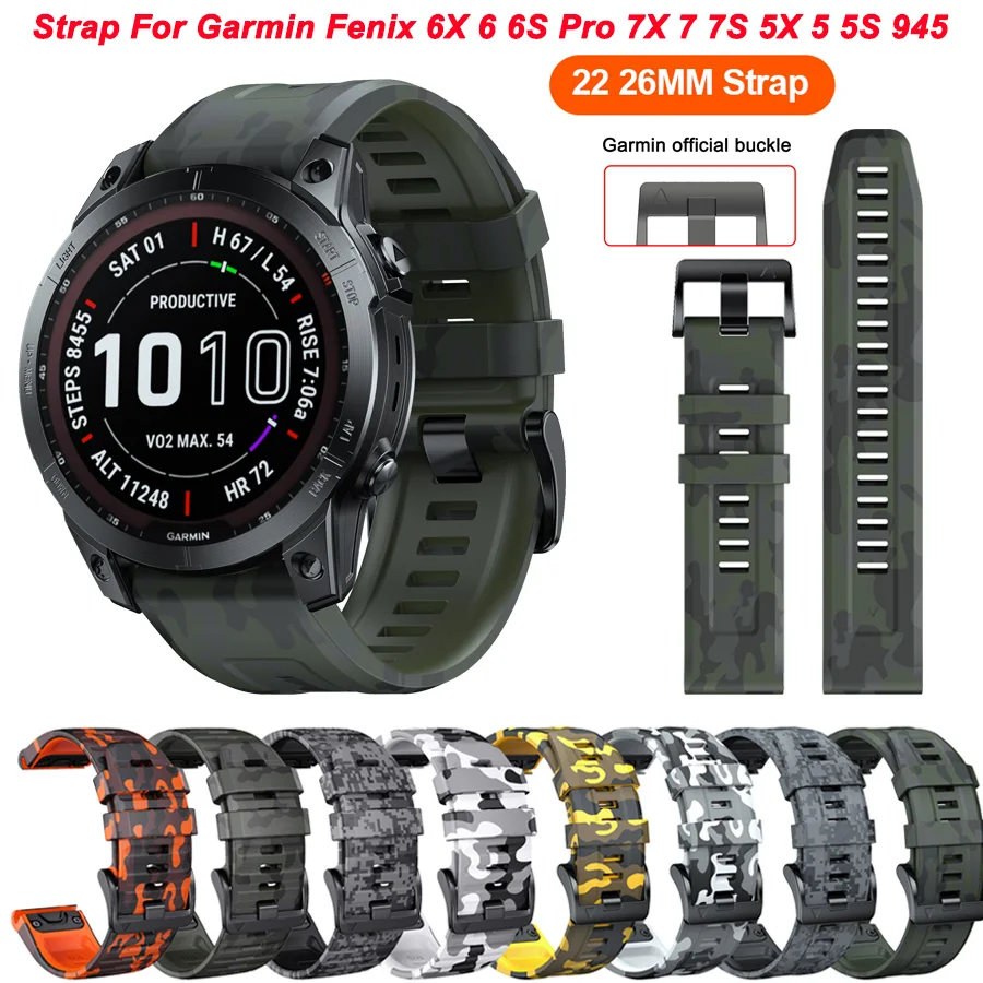 

22mm 26mm QuickFit Strap for Garmin Fenix 7X 7 Pro Solar 6X 6 5X 5 5S Plus 3HR 945 965 MARQ Epix Gen 2 smartwatch band bracelets