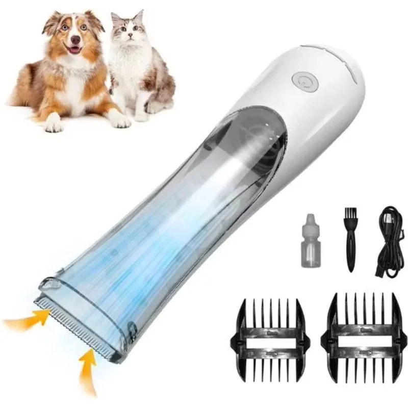 

Grooming Dog Clippers Hair Paw Trimmer Kit 3-Speed Automatic Hair Suction Cordless Pet Shaver Clippers for Small Large Dogs Cats