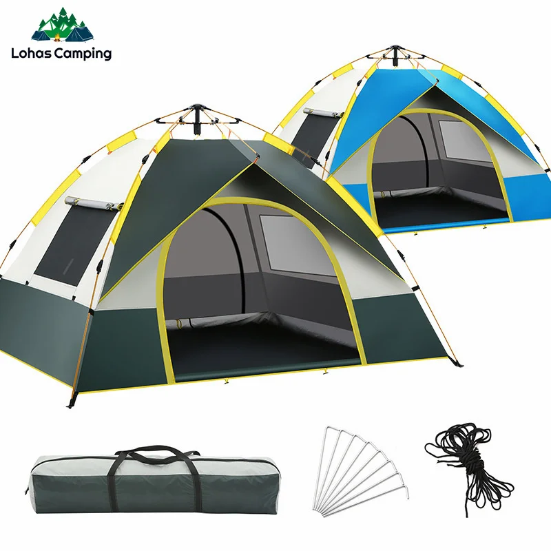 

Lohascamping Large Outdoor Pop Up Tent 3-4 person Automatic Camping one touch Tent waterproof hiking traveling beach tent