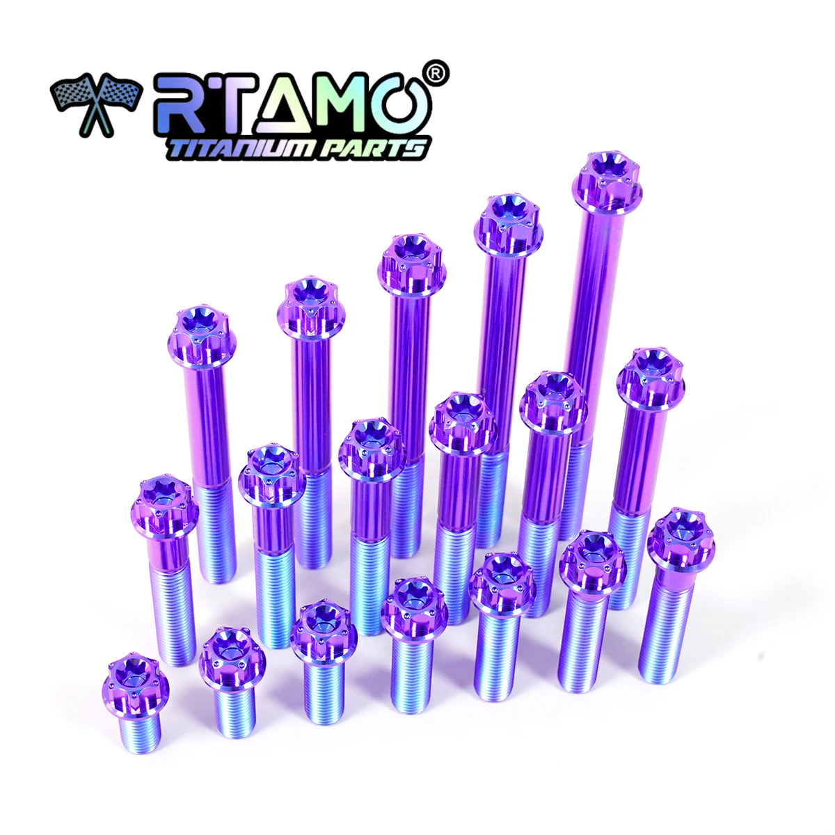 RTAMO مسمار لولبي من التيتانيوم Gr5 بمسمار لولبي لأنبوب عادم تعديل الدراجة النارية (1 *)