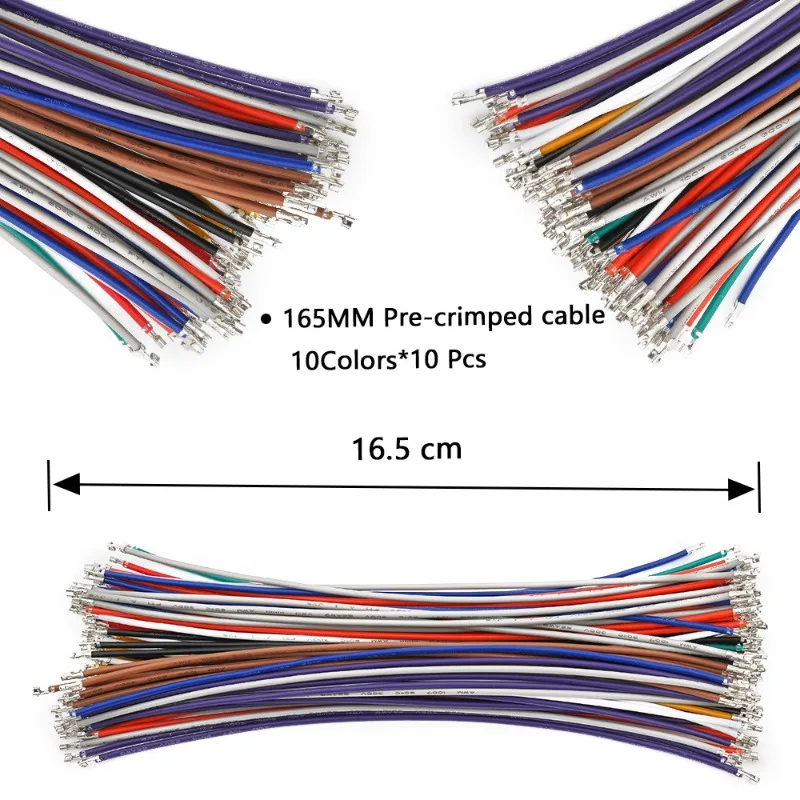 PH2.0MM Pitch Connector 2345678910P Plastic Shell Straight Header Kit with Terminals 10 Color 165MM Cable