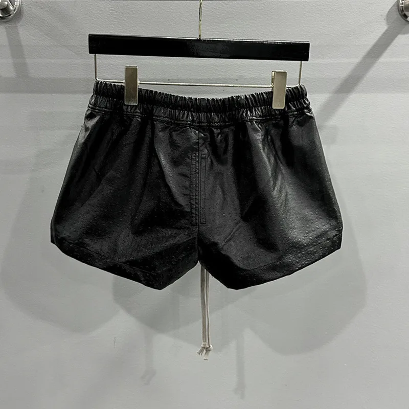 HKSH Dark Punk Vintage Style Fashion Summer Spring New Shorts Color Contrast Leather Embossed Strap Wrapping Hip Wrapping HK2372