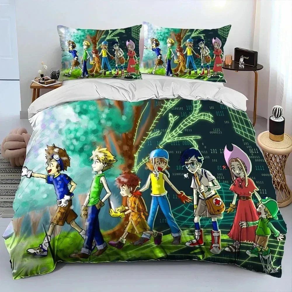 

Luxury New 3D Print Anime Digimon Adventure Monster Bedding Set Duvet Cover Bed Set Quilt Cover Pillowcase Queen Size Boys Adult