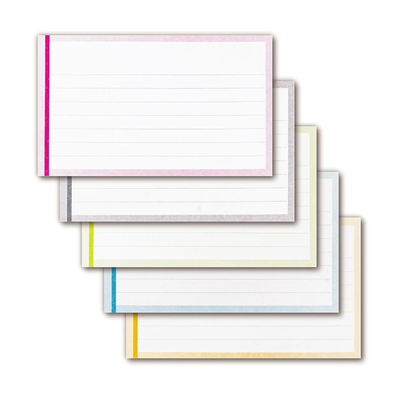 100 Pcs/Five-Color European Multi-Purpose Index Card 3''x5'' Inch Message Office Note Memo Record Archive