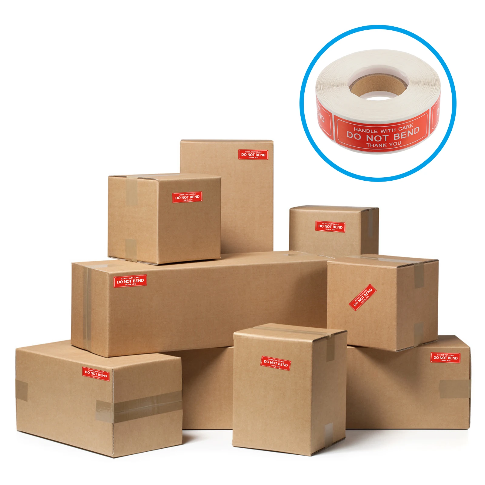 

Warning Stickers Handle with Care Labels for Shipping Packing Red White Fragile Notices Easy Stick Corrugated Cartons
