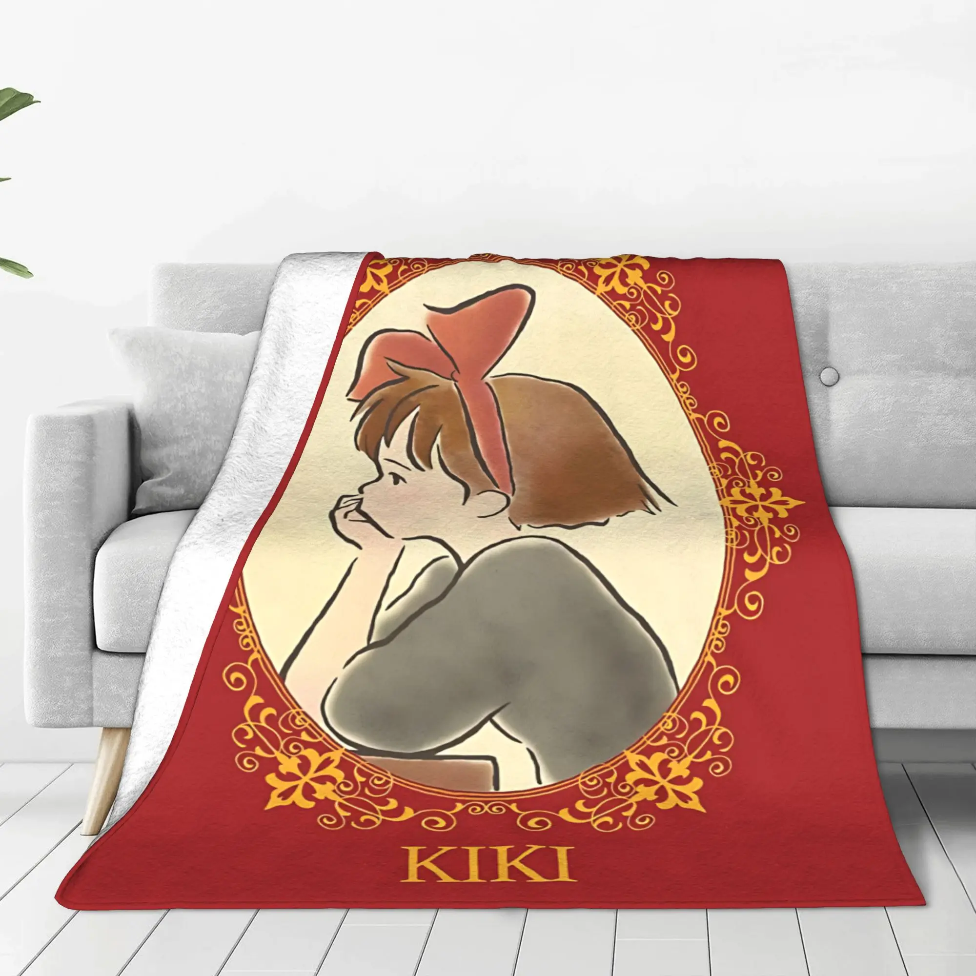 1PC Anime Kikis Delivery Services  home room decorations Winter Blankets for Adults Bedding Home Interior Sofa Knee