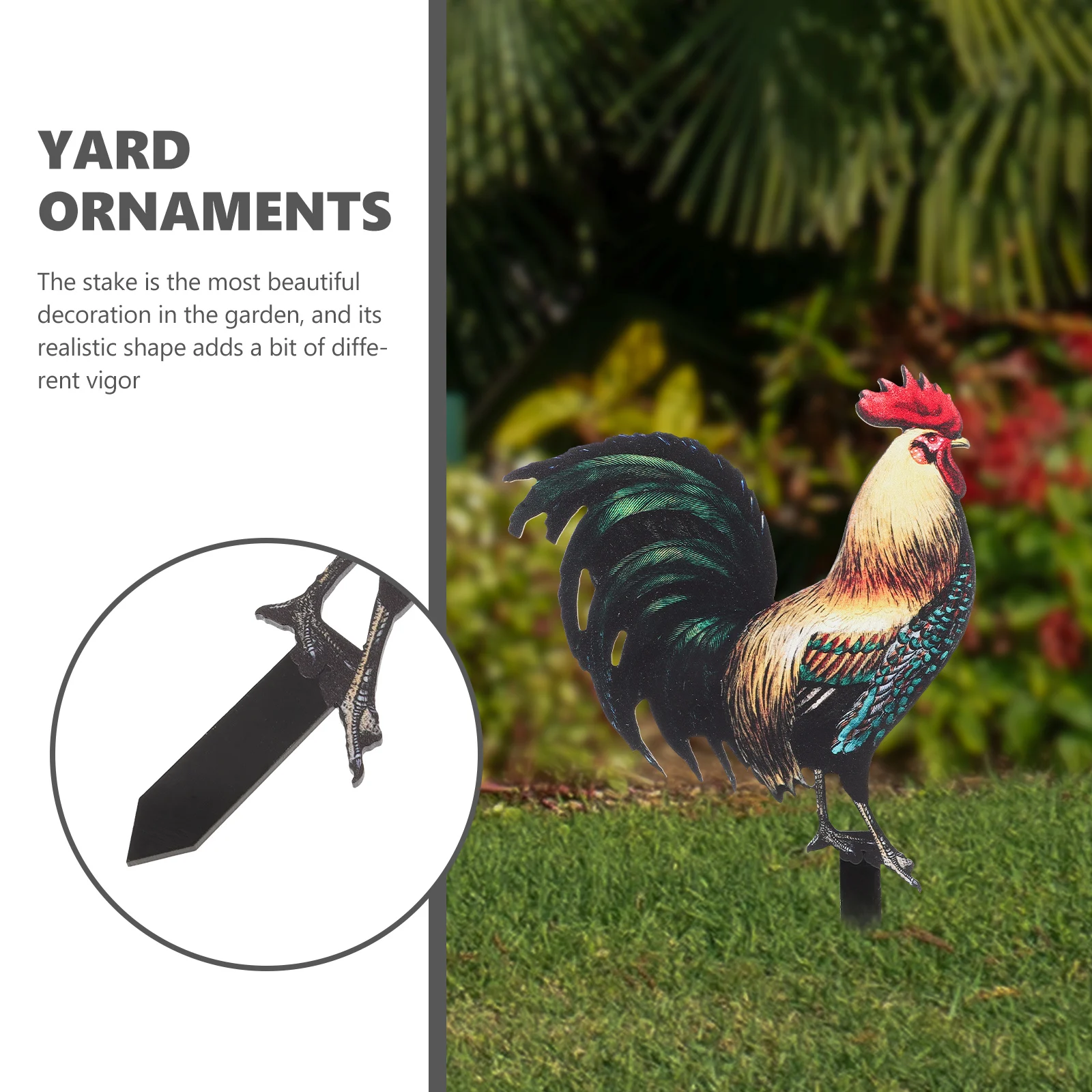 

Lawn Rooster Sign Decorative Statue Outdoor Chicken Sculpture Yard Rooster Decoration Acrylic Stake Garden Chicken Yard Stake