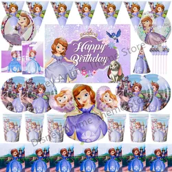 Disney Princess Sofia tema festa di compleanno decorazione Baby Shower Girl Party Cartoon stoviglie Set palloncini Decor forniture per eventi