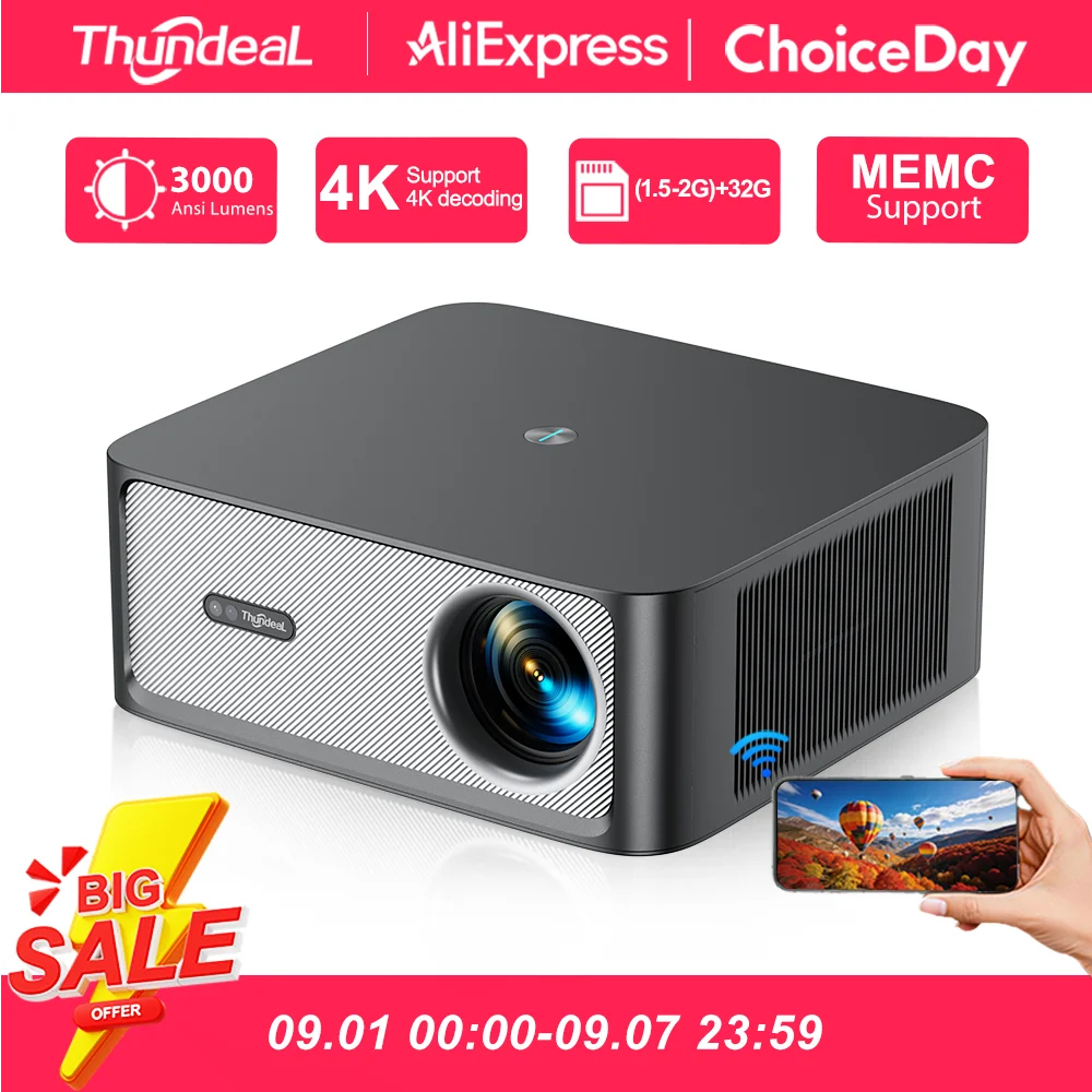 Home Cinema Night - ThundeaL 3000Ansi 4K Full HD Projektor