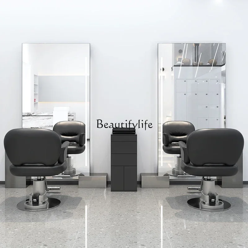 

Full-Body Floor Mirror High-End for Hair Salon Barber Shop Single-Sided Hot Dyeing Hair Cutting Mirror