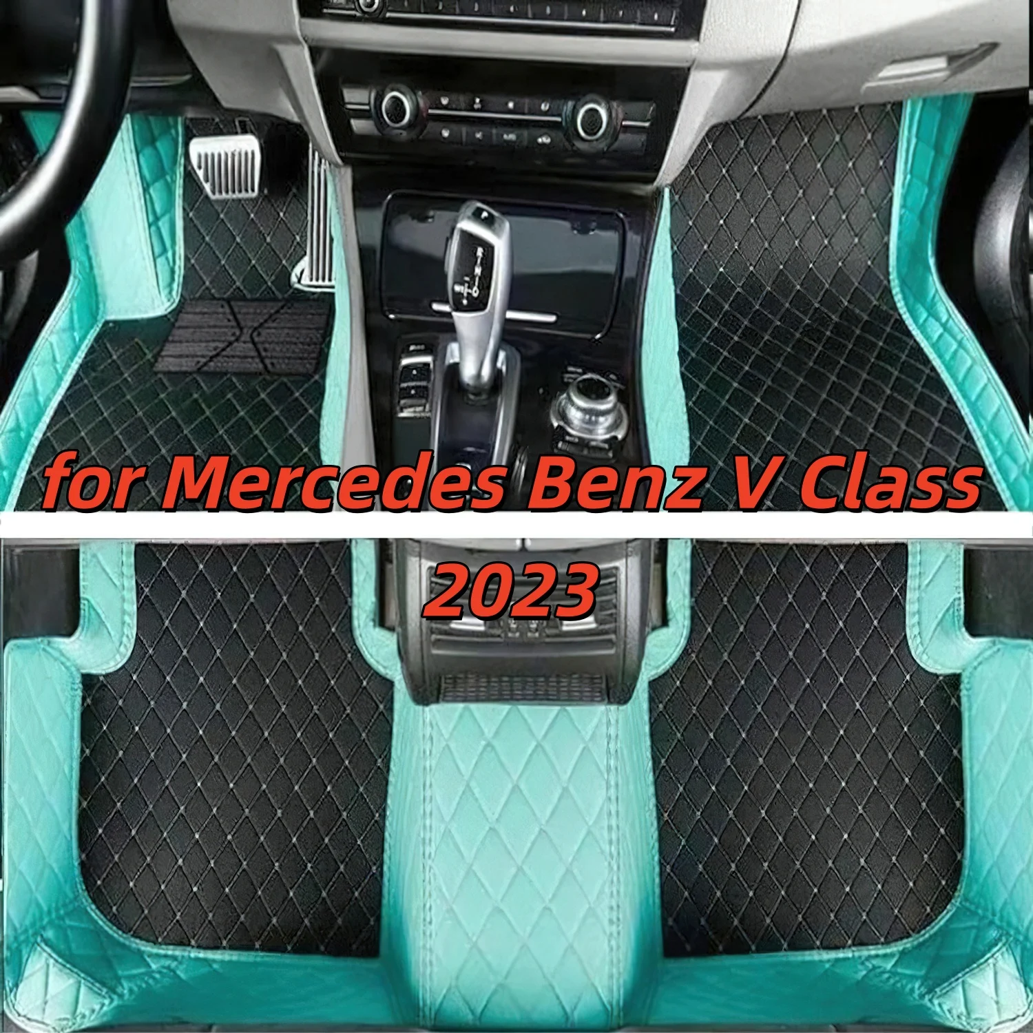 Car Accessories interior floor mats for Mercedes Benz V Class 2023 Auto full set carpet pads leather foot mat rugs