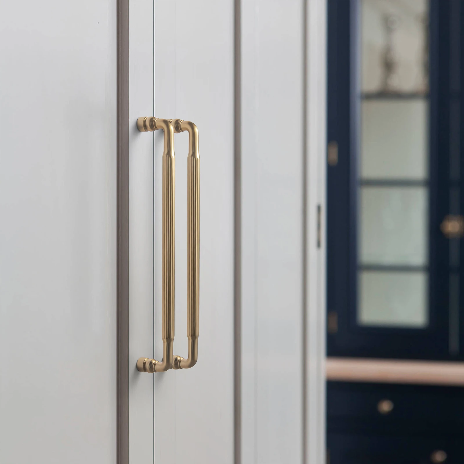 Goo-Ki Vintage Ribbed Brass Cabinet Knobs and Pulls Champagne Bronze Drawer Handles with Backplate for Kithcen Drawers Cupboard