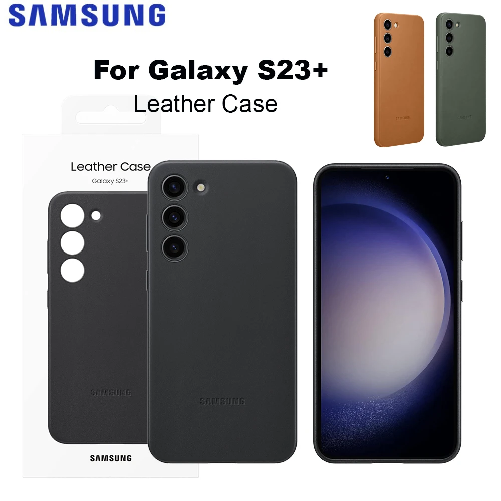 

Original For Samsung Galaxy S23+ S23Plus Leather Phone Case Genuine Leather Slim EF-VS916