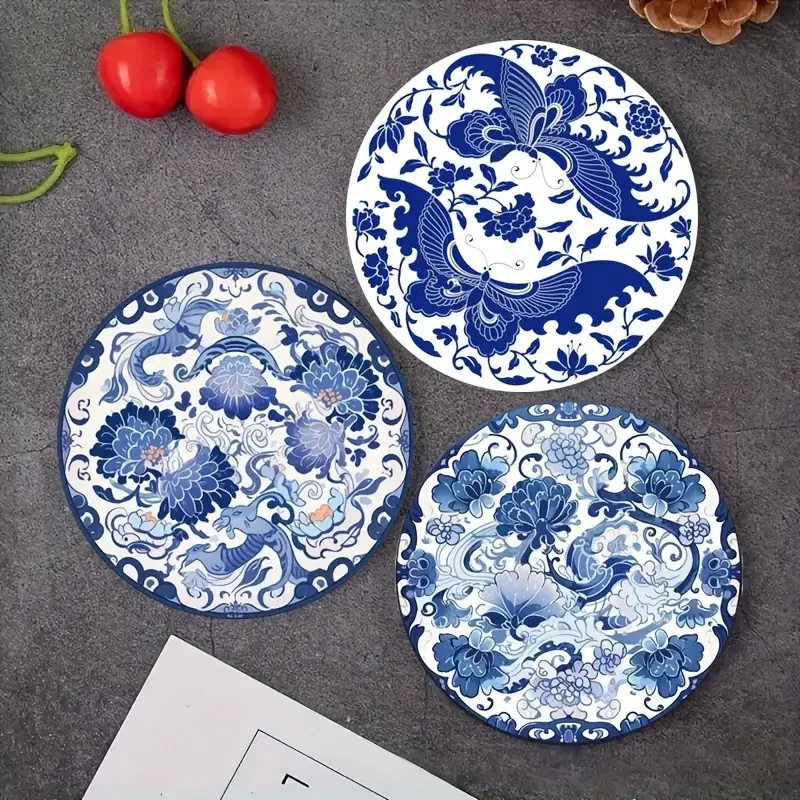 6-piece butterfly art coaster Set-5d DIY, non-slip heat resistant, perfect for home decoration and gifts