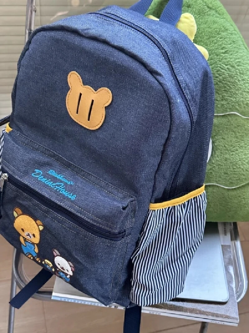 جديد Rilakkuma الدنيم على ظهره للأطفال حقيبة ظهر صغيرة طالب عادية لطيف التنقل حقيبة الأطفال اكسسوارات على ظهره هدية