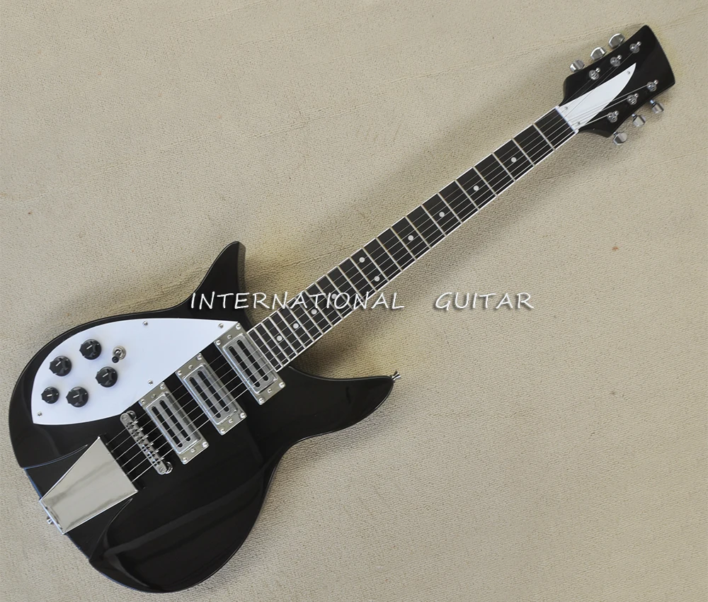 Left Hand 6 Strings Black Electric Guitar with Rosewood Fretboard,22 Frets