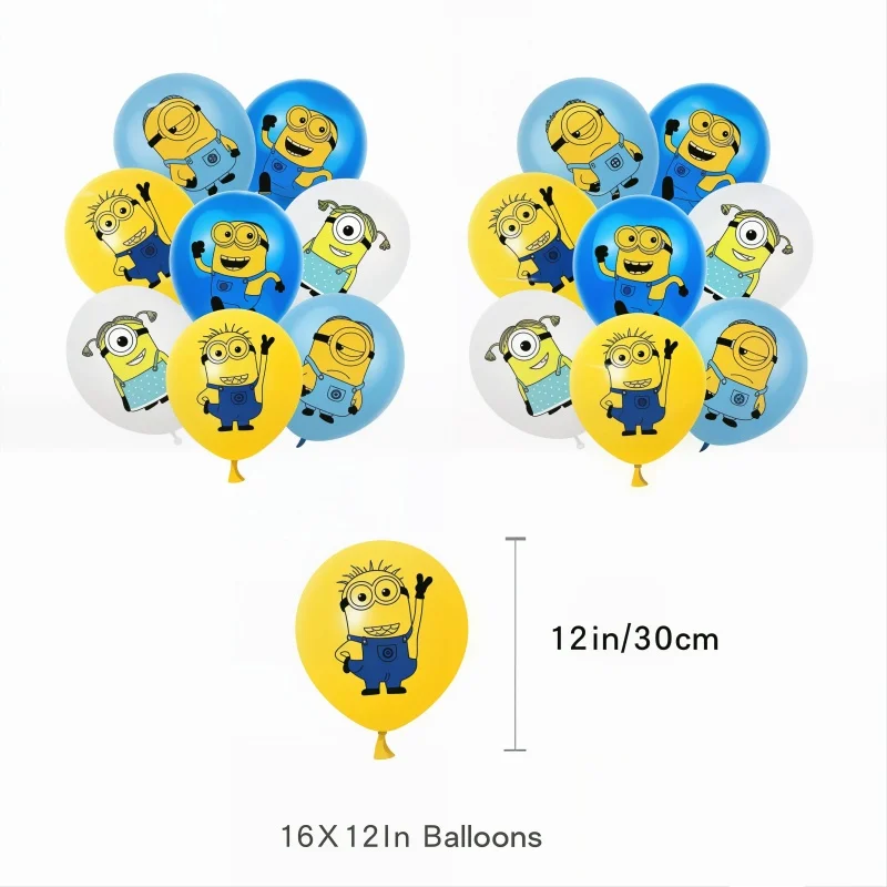Big Eye Yellow Man Geburtstagsparty-Dekorationsset, Geschirrset, Tasse, Teller, Banner, Ballon, Kuchenaufsatz, Kindergeschenke, Babyparty – Detail 17