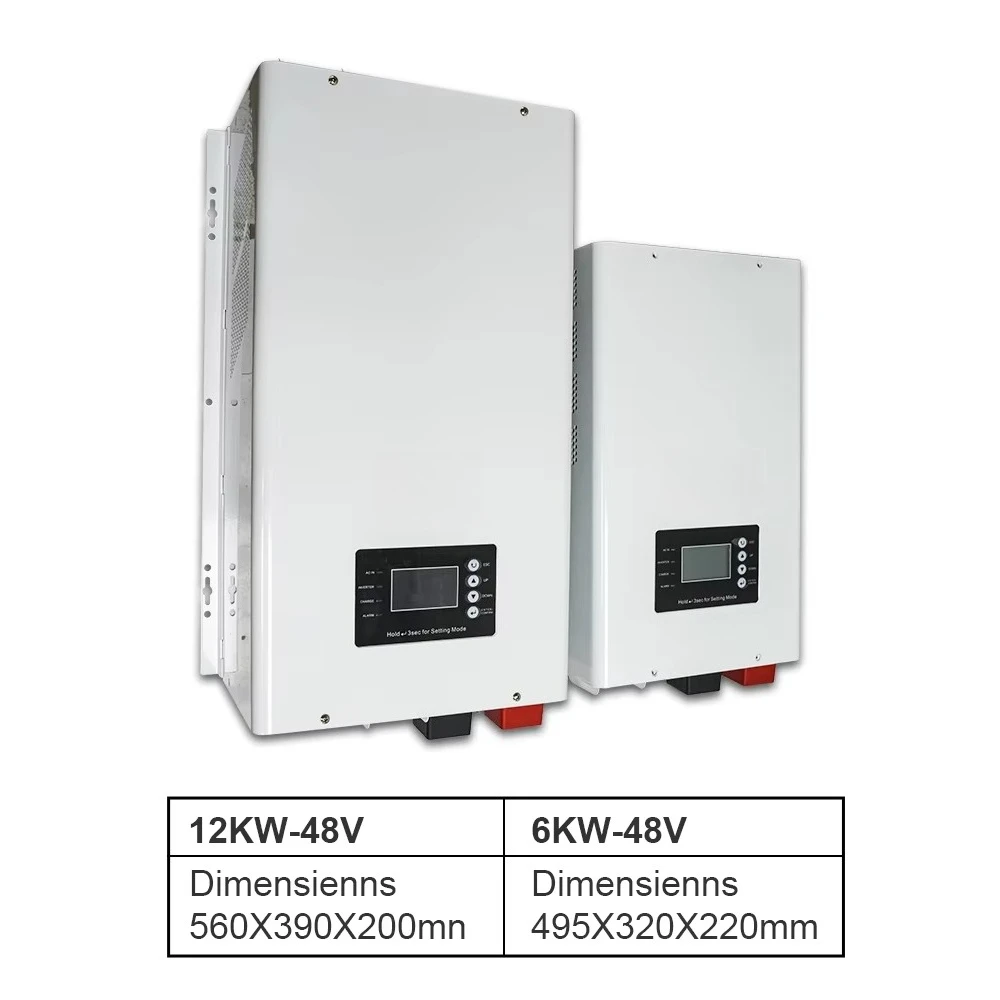 12000W Pure Sine Wave Hybrid Solar Inverter 48V Off-Grid with LED Display 50/60Hz Low Frequency Split Phase Single Output 240Vac