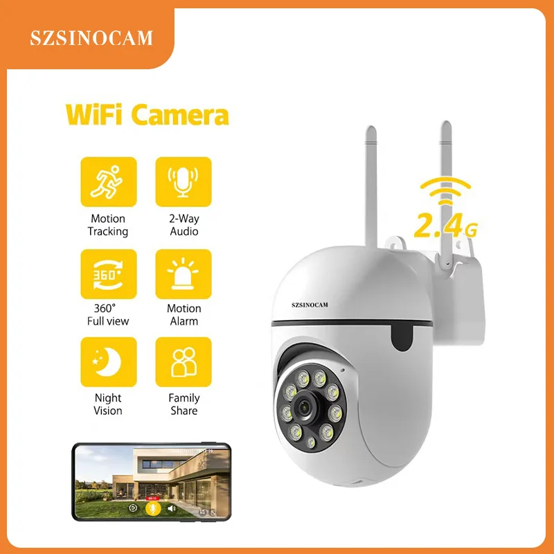 

Беспроводная IP-камера видеонаблюдения SZSINOCAM 3 МП с Wi-Fi, PTZ, 4-кратным зумом, отслеживанием объектов, двусторонней аудиосвязью и цветным ночным видением HD