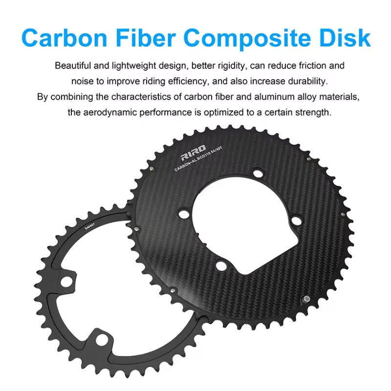Riro Carbon 110Bcd Chainring Carbon Road Bike Chainring 50-34T 52