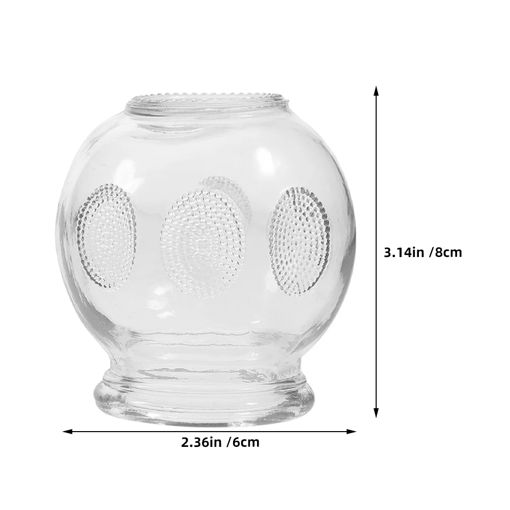 Set di coppettazione in vetro da 5 pezzi Terapia di massaggio tradizionale cinese facile da usare per alleviare i muscoli e migliorare il flusso sanguigno