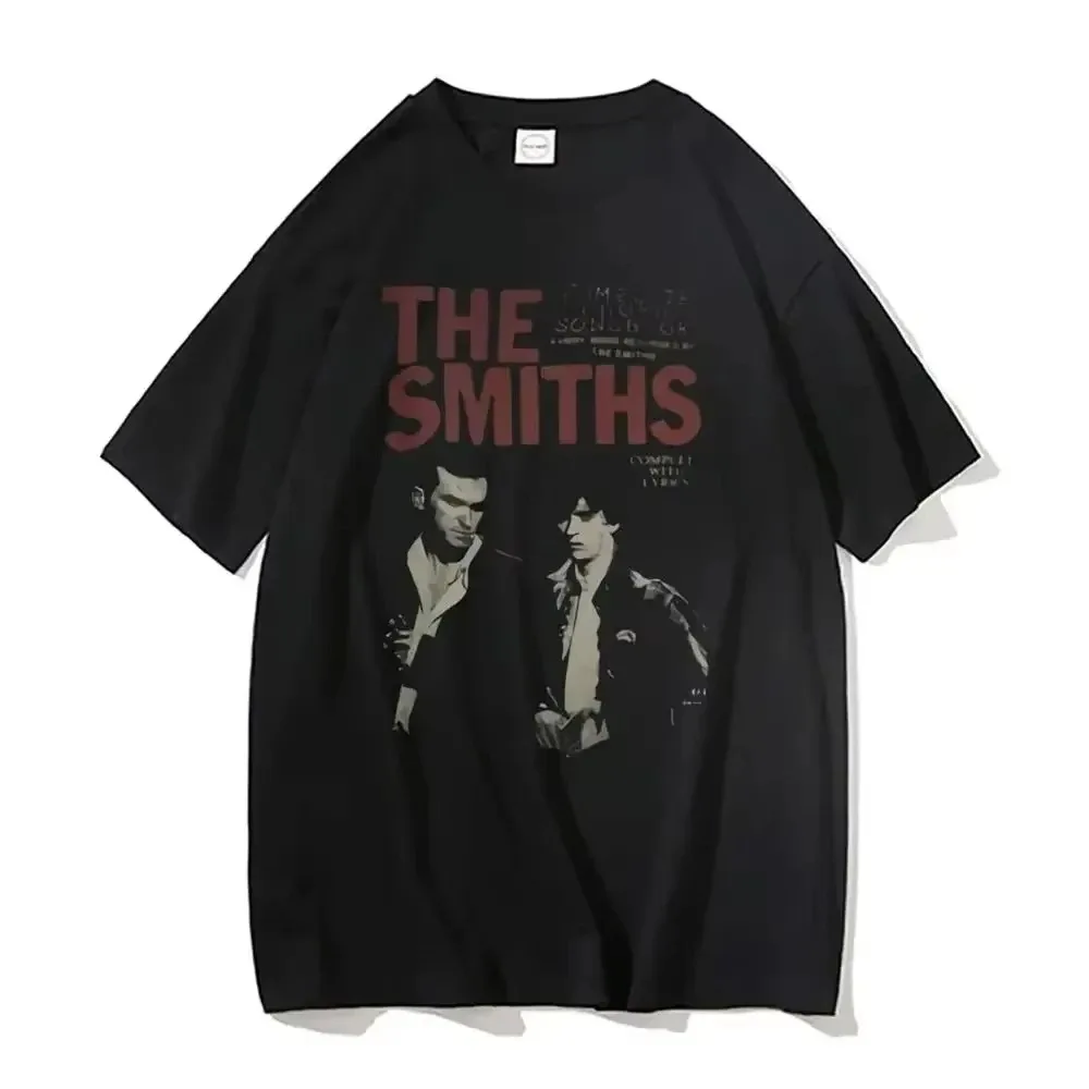 The Smiths Complete Chord Songbook Printed T-Shirt, Men's Vintage Washed Tee, Soft Breathable Retro Fashion Top T-shirts