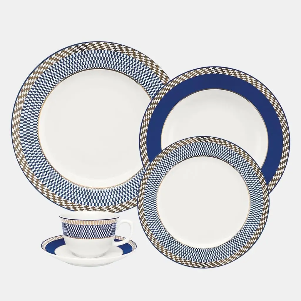 

Flamingo-Op Art Porcelain 20 Piece Dinnerware Set Service for 4