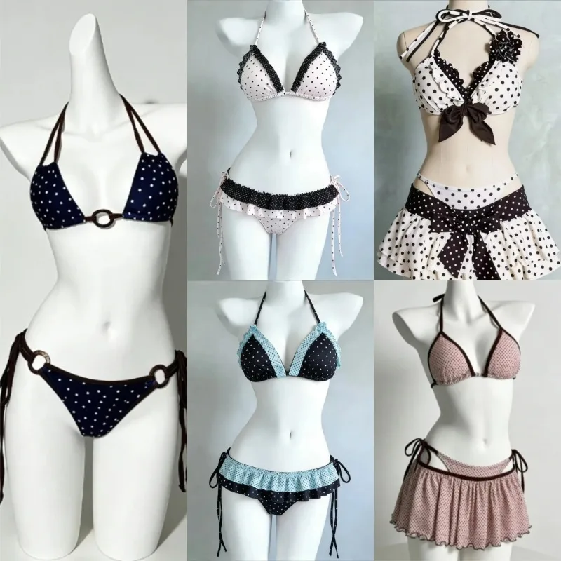 Trendiges Blumenmuster 3-teiliges Bikini-Set für Damen, tief sitzend, Bauchkontrolle, Push-up, stilvolles Strandoutfit, Bademode 2026, Neu