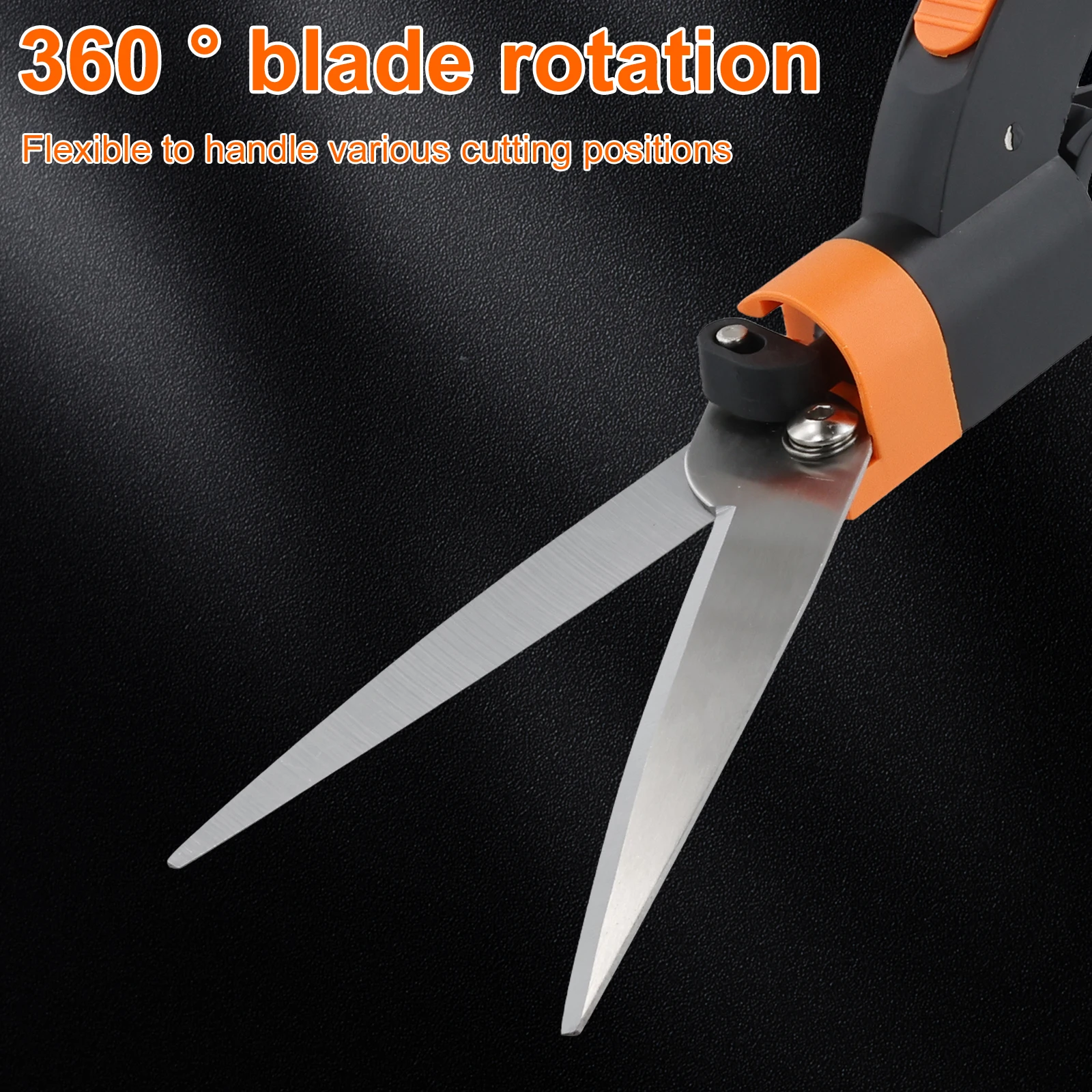 Grass Shears 360-Degree Swivel Blades Ultra-Sharp Grass Cutter Stainless Steel Blades Gardening Shears Plant Cutting Scissors