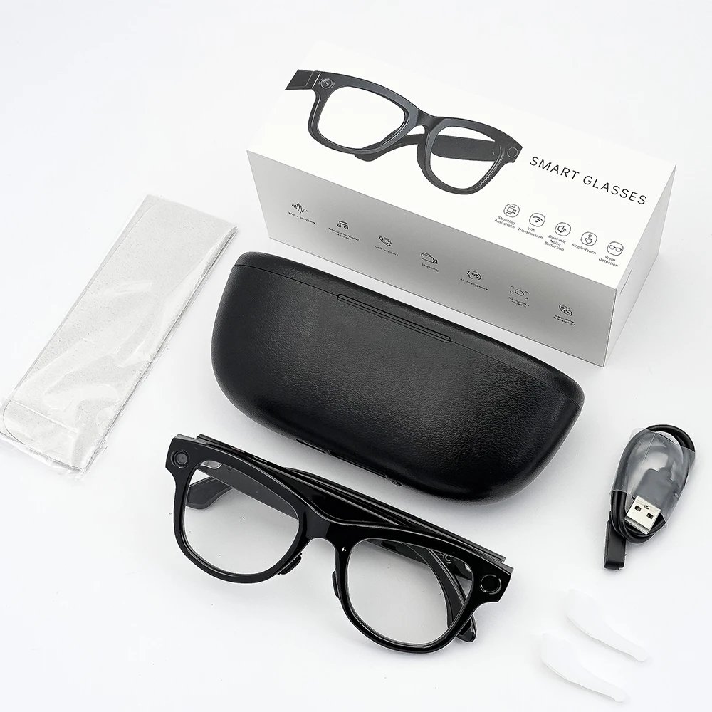 

M02 PRO AI Translation Smart Glasses 8MP WIFI Transfer BT Voice Call Video Recording Sunglasses With Charging Case