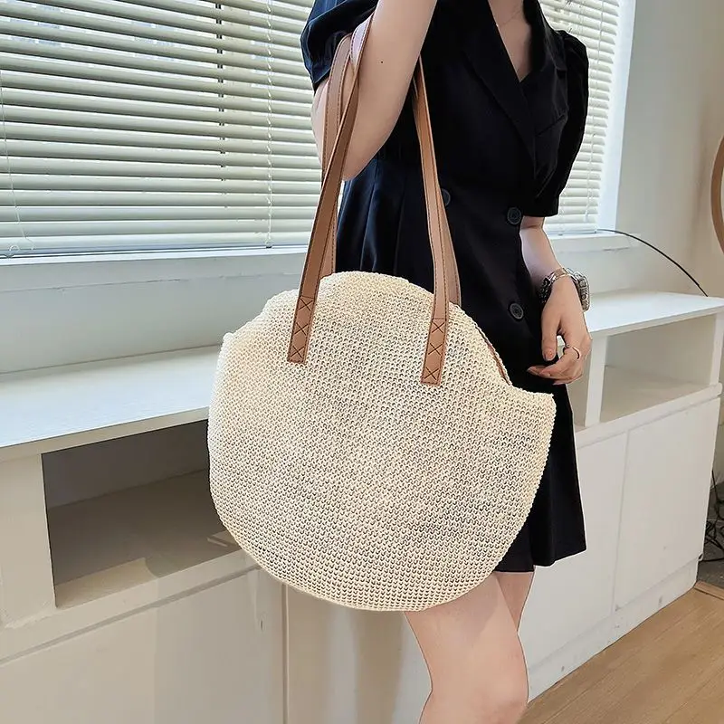 

Fashion Straw Beach Bags for Women Buckets Totes Handbag Female Shoulder Bag Tote Bag Women Summer Handbag