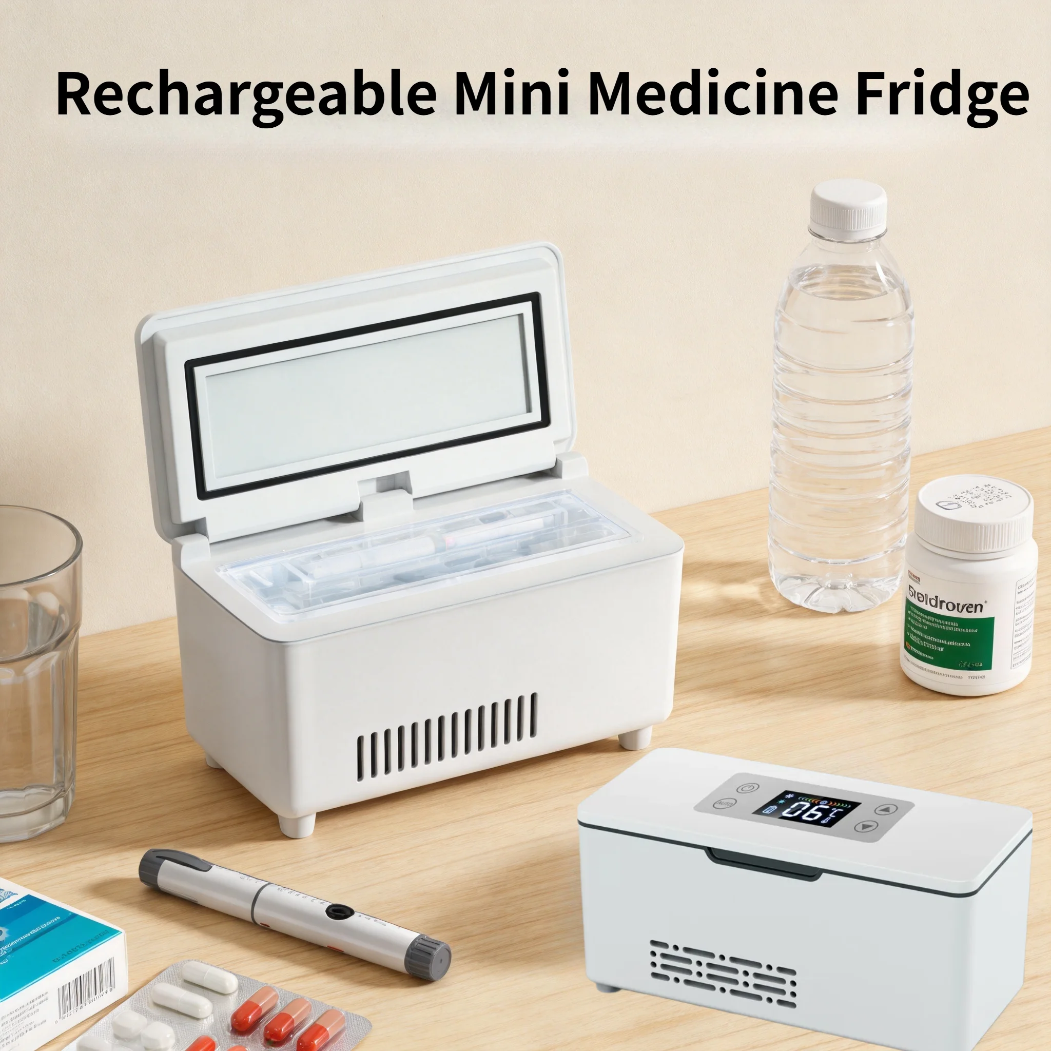 Portable Insulin Cooler Rechargeable Mini Medicine Fridge Car Home Travel Drug Refrigerator Medical Cooling Storage Box